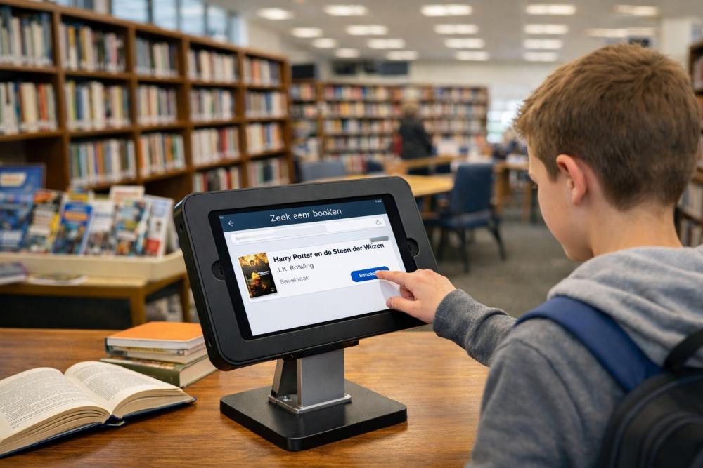 Tablet in der Schulbibliothek