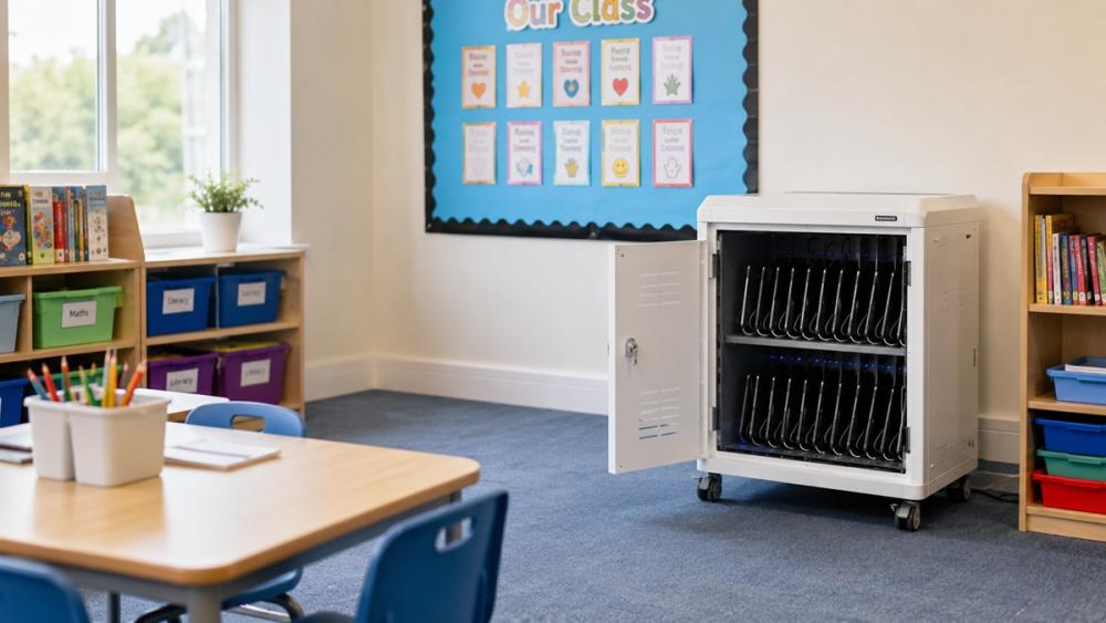 Tablet-Ladewagen für iPads und Tablets in der Grundschule