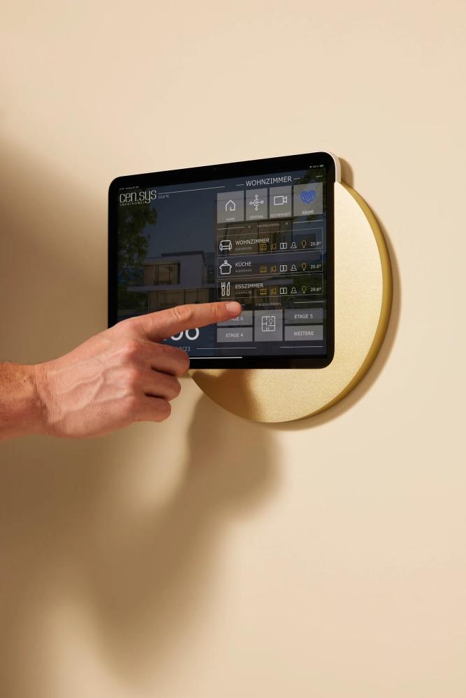 Tablethalterung für Domotik und Smart-Home-Steuerung