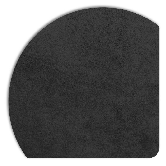Detailansicht der schwarzen Displine Alcantara®-Einlegeplatte mit abgerundeter Ecke.