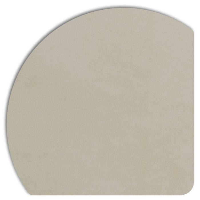Detailaufnahme der Displine Alcantara® Intarsienplatte in Naturfarbe mit abgerundeten Ecken.