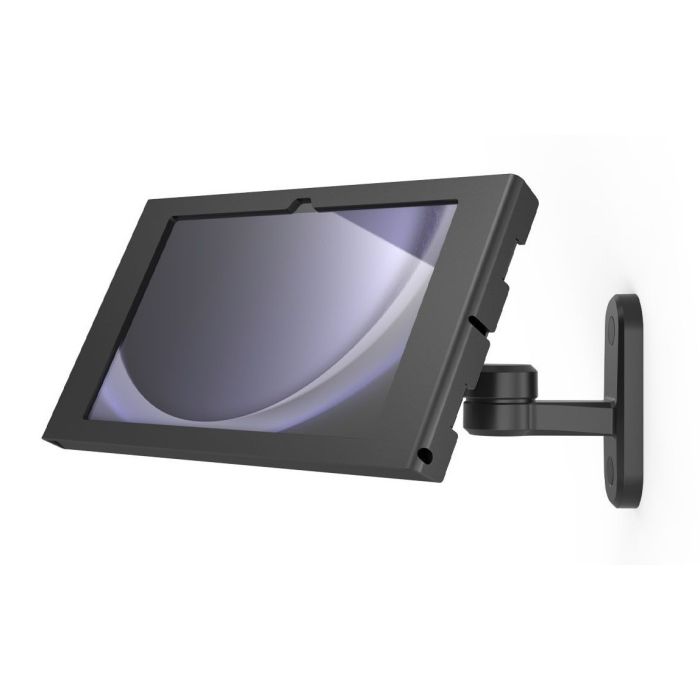 Seitenansicht der Compulocks Swing Apex Wandhalterung für Samsung Galaxy Tab A9+, montiert an der Wand.