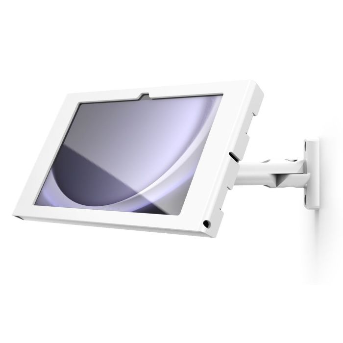 Seitenansicht der Compulocks Swing Apex Wandhalterung für Samsung Galaxy Tab A11+, montiert an der Wand.