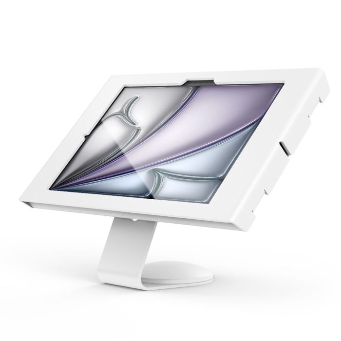 Seitenansicht des Compulocks Core Apex Tischhalters für iPad Air 11 Zoll, mit einem modernen, stilvollen Look.