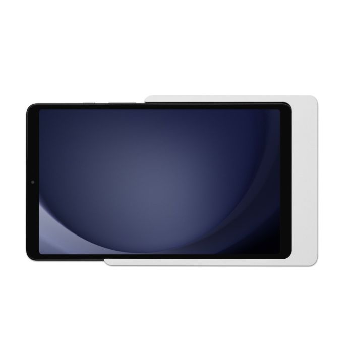 Detailansicht der Displine Companion Wall Home Wandhalterung mit Samsung Galaxy Tab A11, verwendet mit einem Tablet.