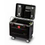 Offener PARAT TC15 Plus TwinCharge Ladekoffer mit sichtbaren Ladefächern und Kabelmanagement.