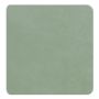 Detailaufnahme der mintfarbenen Displine Alcantara®-Einlegeplatte mit weicher Textur und abgerundeten Ecken.