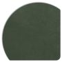 Detail der Displine Alcantara®-Einlegeplatte in Smaragdfarbe mit abgerundeten Ecken.