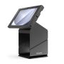 Seitenansicht des Compulocks Tablet Printer Kiosk mit einem Samsung Galaxy Tab A11+ im Hochformat.