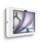 Seitenansicht der Compulocks Apex-Wandhalterung für iPad Air 11 Zoll, mit einem eleganten weißen Design und einer deutlich sichtbaren Öffnung für das iPad.