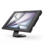 Seitenansicht des Compulocks Core Apex Tischhalters für iPad Air, mit elegantem schwarzem Finish und stabiler Basis.
