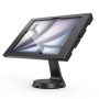 Seitenansicht des Compulocks Mast Apex Tischständers für iPad Air, mit schwarzem Finish und verstellbarer Halterung.