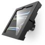 Seitenansicht der Compulocks Bow Apex Wandhalterung für iPad Pro 11 Zoll, mit glänzender Oberfläche und Wandmontagedetails.