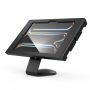 Seitenansicht der Compulocks Core Apex Tischhalterung für iPad Pro 11 Zoll, mit stabiler Basis und abgewinkelter Halterung.