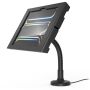 Seitenansicht des Compulocks Flex Apex Tischhalters für iPad Pro 11 Zoll, mit flexiblem Arm und schwarzem Design.
