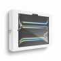 Seitenansicht der Compulocks Apex-Wandhalterung für iPad Pro 11 Zoll, mit glänzender Oberfläche und Sicherheitsschloss.