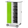 Offener Zioxi onView2 iPad-Ladewagen mit sichtbaren Fächern für 16 iPads und Kabelmanagement.