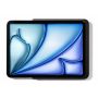 Schwarze Displine Dame Wall Home 2.0 Wandhalterung mit iPad Air 11 Zoll im Einsatz, Seitenansicht mit klarer Sicht auf das Design.
