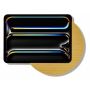 Detailansicht des Displine Moonlight Wandhalters für iPad Pro 11 Zoll in Gold, mit stilvollem runden Standfuß.