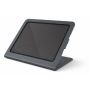 Seitenansicht des Heckler Design Windfall Tablet-Ständers für iPad Air 13 Zoll, in verstellbarer Position.