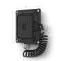 Seitenansicht des Compulocks Magnetix Tablet-Wandhalters mit Spiralkabel für einen ordentlichen Abschluss.