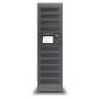 Vorderansicht des modularen Ladeschranks PT-PRO-10 von Power Technologies mit 10 Fächern und Kontrollbildschirm.
