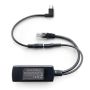 Detailansicht des Smart Things sCharge PoE 4856 Splitters mit USB-C-Kabel, inklusive Anschlüssen und Kabelmanagement.