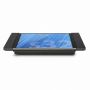 Seitenansicht des Smart Things sDock Fix Tischständers für iPad Air 11 Zoll, schwarz, mit genutztem iPad.