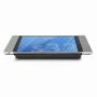 Seitenansicht des Smart Things sDock Fix Tischständers für iPad Air 10,9 Zoll, mit silberner Oberfläche und sichtbarem Bildschirm.