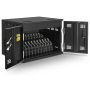 Offener AVer X12 AC-Ladeschrank mit sichtbaren Ladefächern für 12 Mobilgeräte bis 15 Zoll.