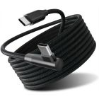 Detailansicht des Torvik USB-C-zu-rechtwinkligen USB-C-Lade- und Datenkabels mit schwarzem geflochtenem Design.