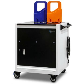 Hauptseite des Power Technologies AC-GO-32 Ladewagens mit zweifarbigen Griffen und sichtbaren Rädern.