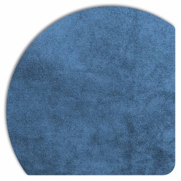 Detailansicht der Displine Alcantara® Intarsienplatte in Kobalt mit weicher Textur und abgerundeten Ecken.