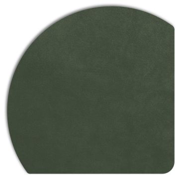 Detail der Displine Alcantara®-Einlegeplatte in Smaragdfarbe mit abgerundeten Ecken.