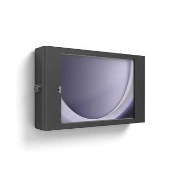 Seitenansicht der Compulocks Apex Wandhalterung für Samsung Galaxy Tab A9, montiert an der Wand mit schlankem Design.
