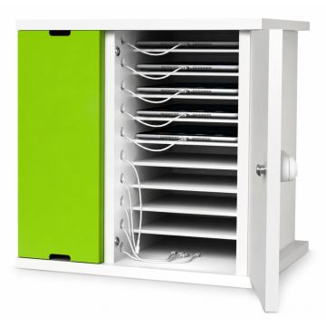 Offener Zioxi iPad-Ladeschrank mit sichtbaren iPad-Fächern und Kabelmanagement.