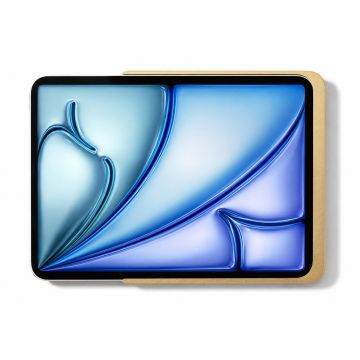 Draufsicht auf die Wandhalterung Displine Dame Wall Home 2.0 mit iPad Air 11 Zoll im Einsatz mit stilvollem Goldfinish.