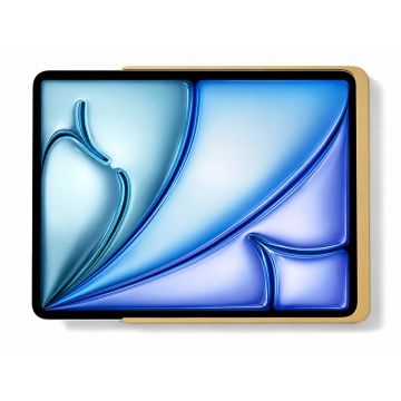 Detail des Displine Dame Wall Home 2.0 Wandhalters mit einem iPad Air 13 Zoll in Gold-Finish.