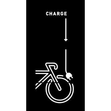 Technisches Bild des Lockeel-Plotaufklebers mit Ladeanzeige für Fahrradbatterien.